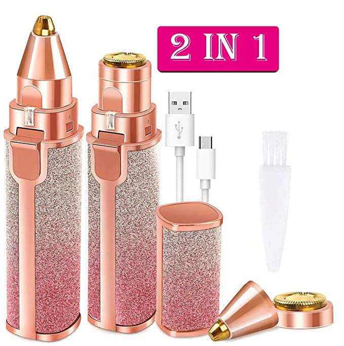 Flawless Precision Eyebrow Trimmer – 2-in-1 Electric Eyebrow Razor & Facial Hair Remover, Portable Cordless Shaver for Sensitive Skin