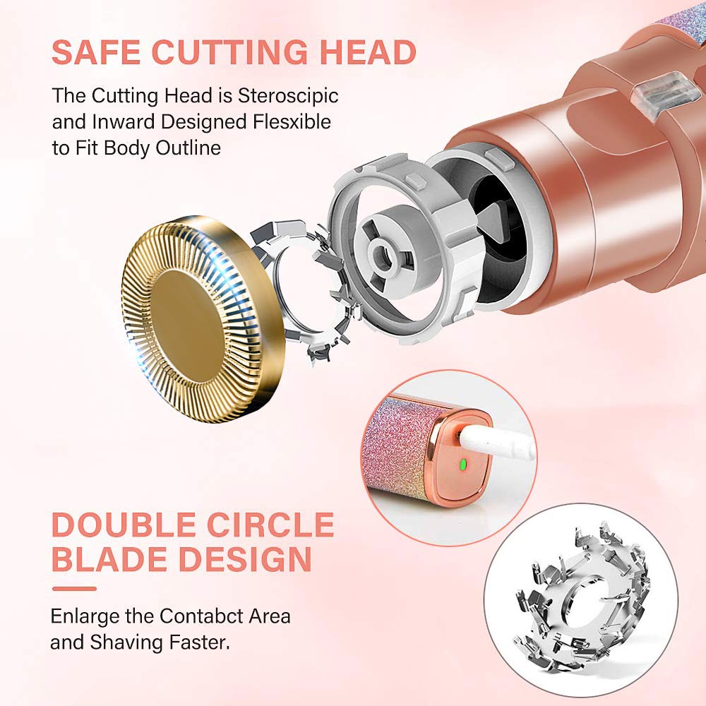Flawless Precision Eyebrow Trimmer – 2-in-1 Electric Eyebrow Razor & Facial Hair Remover, Portable Cordless Shaver for Sensitive Skin