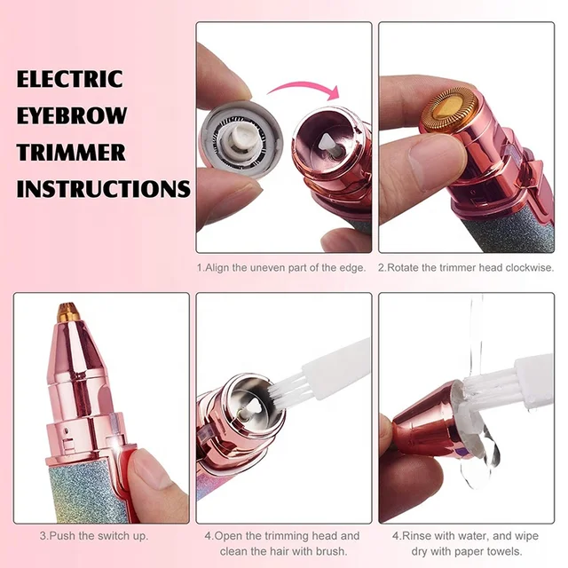 Flawless Precision Eyebrow Trimmer – 2-in-1 Electric Eyebrow Razor & Facial Hair Remover, Portable Cordless Shaver for Sensitive Skin