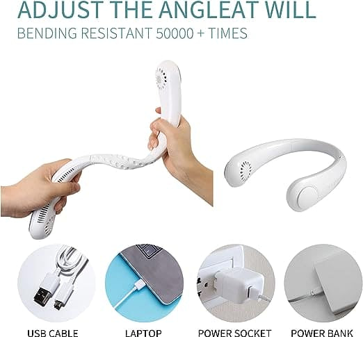 MXTY Portable Neck Fan | Hands-Free Bladeless Wearable Cooling Fan (Rechargeable)