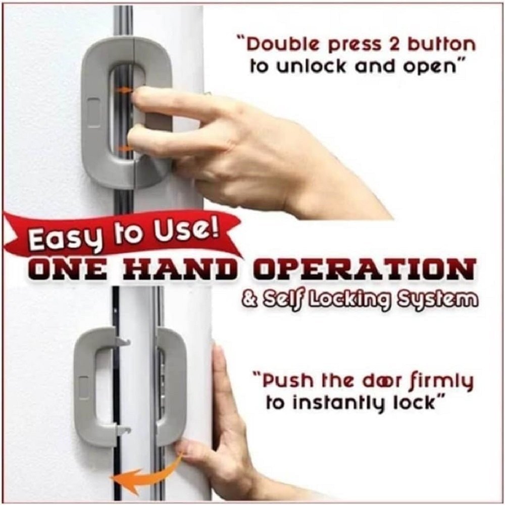 MXTY Premium Child Safety Fridge Lock – Hands-Free Automatic Refrigerator & Cabinet Door Latch