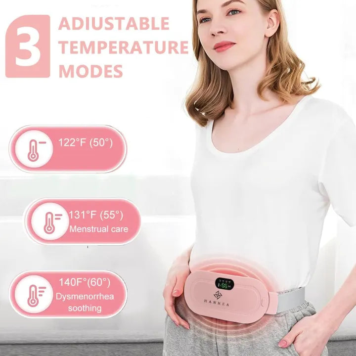 Portable Period Cramp Relief Heating Belt for Women – Electric Rechargeable Menstrual Heating Pad with Massage for Belly, Waist & Lower Back Comfort