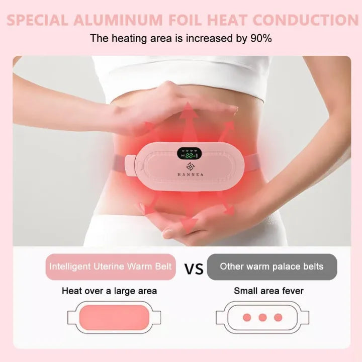 Portable Period Cramp Relief Heating Belt for Women – Electric Rechargeable Menstrual Heating Pad with Massage for Belly, Waist & Lower Back Comfort