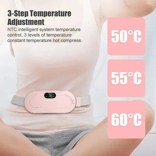 Portable Period Cramp Relief Heating Belt for Women – Electric Rechargeable Menstrual Heating Pad with Massage for Belly, Waist & Lower Back Comfort