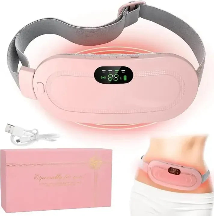 Portable Period Cramp Relief Heating Belt for Women – Electric Rechargeable Menstrual Heating Pad with Massage for Belly, Waist & Lower Back Comfort